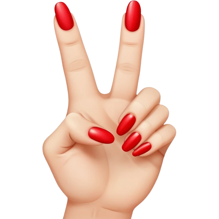 Middle finger with red nails on emoji