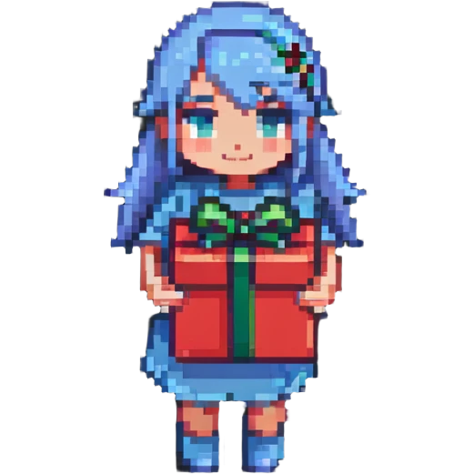 Boyfriend character with gift box, romantic emoji