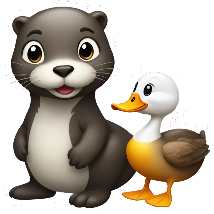 Otter and a duck  emoji
