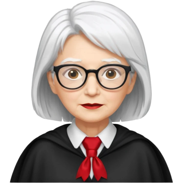 An older woman with glasses and white hair, in a red tie and black cape (might resemble Professor McGonagall). emoji