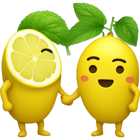 Lemon and mint holding hands  emoji