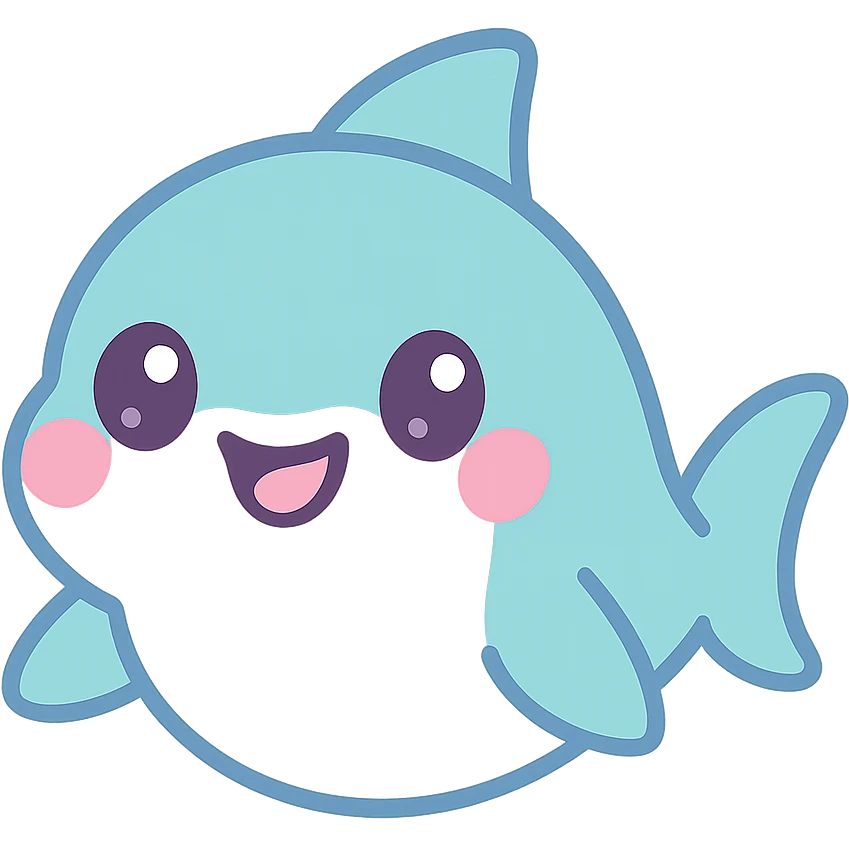 cute cartoon shark emoji