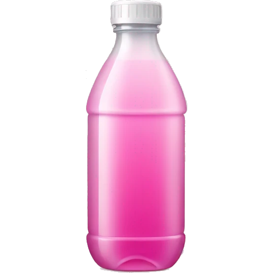 plastic bottle with crystaline pink liquid emoji