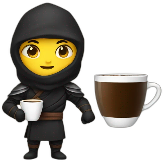 ninja holding a cup o coffee emoji
