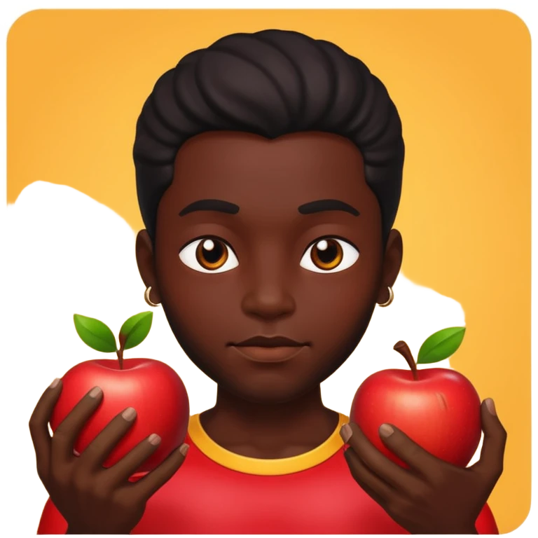 black skin god with an apple emoji