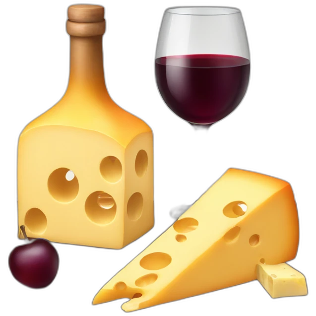 red wine and cheese emoji