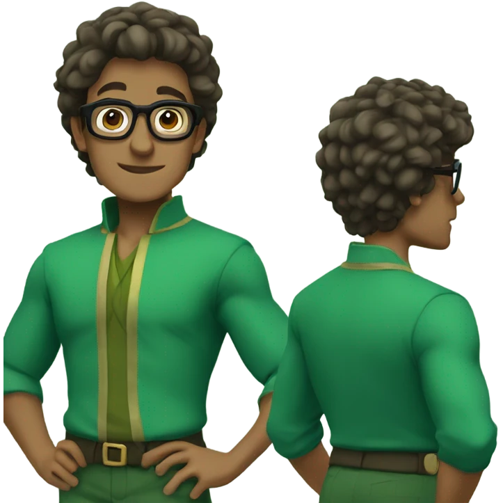 Milo thatch from Atlantis with his glasses and green outfit  emoji