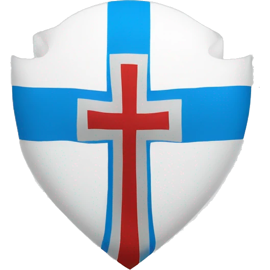 croix bleu ciel dans un drapeau blanc emoji
