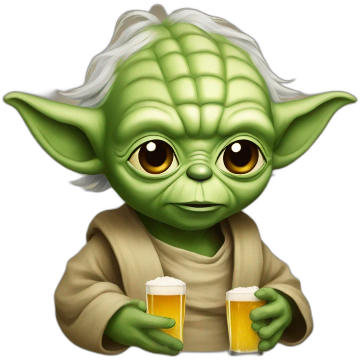 Yoda drink beer emoji