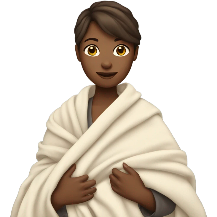 White women with brown hair holding her blanket  emoji