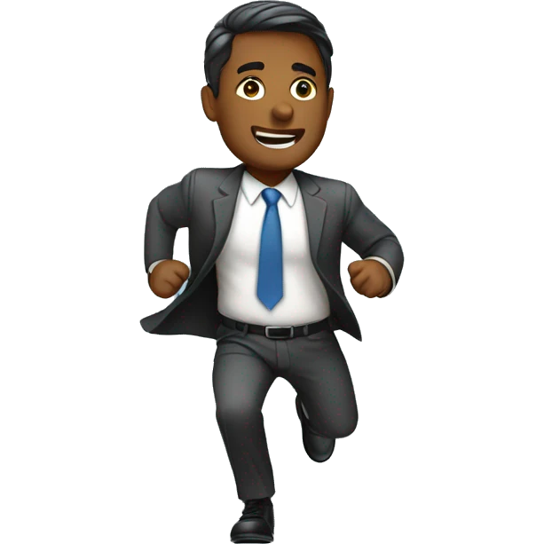 business executive running emoji