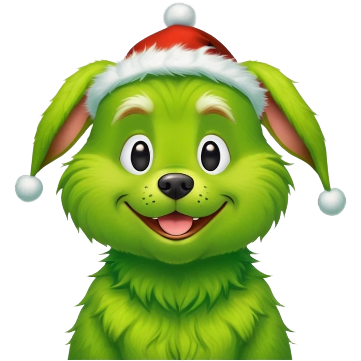 dog wearing a grinch costume emoji