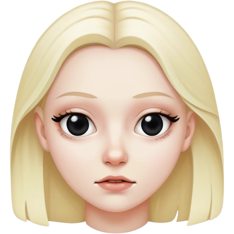 White girl with a black eye emoji