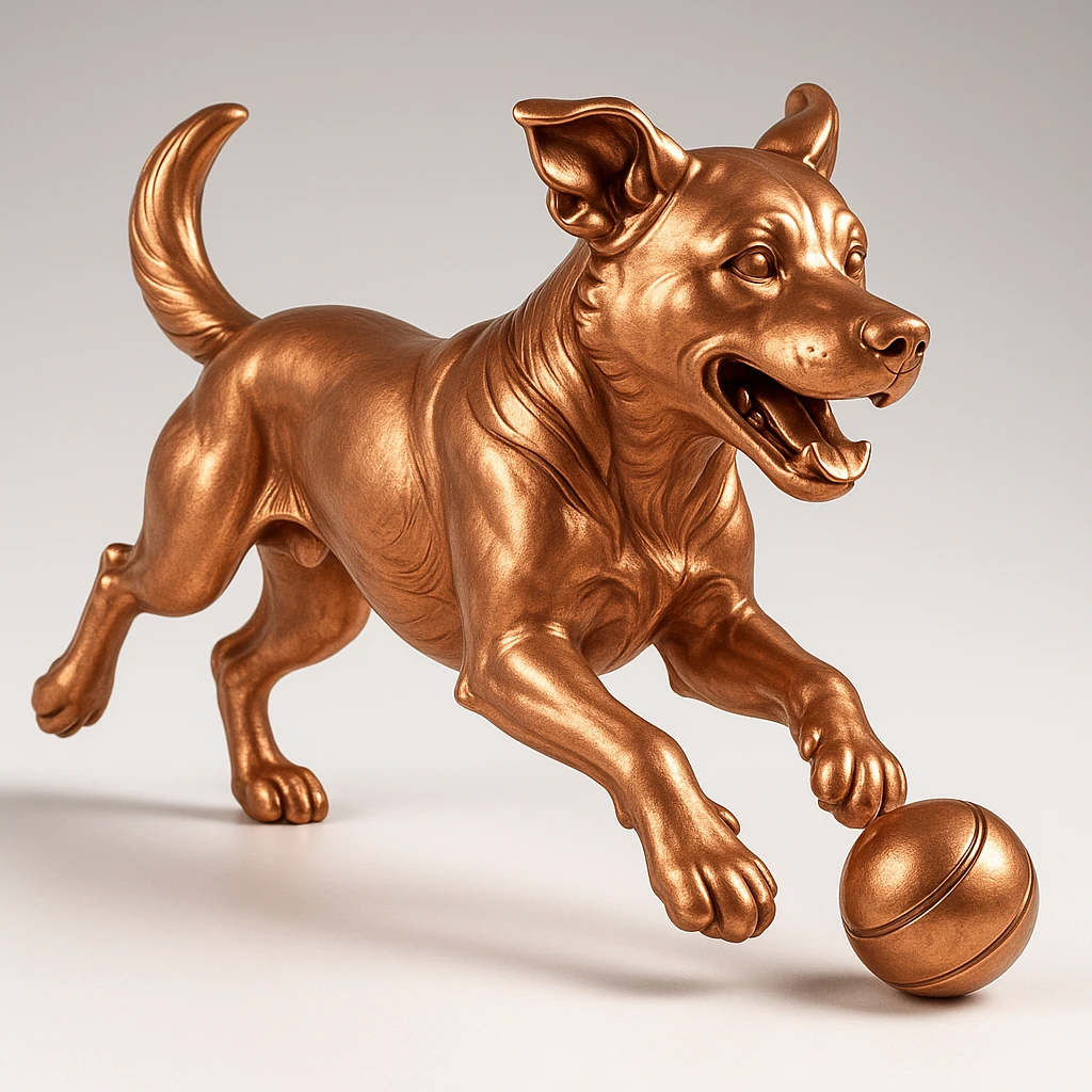 happy dog running after ball emoji
