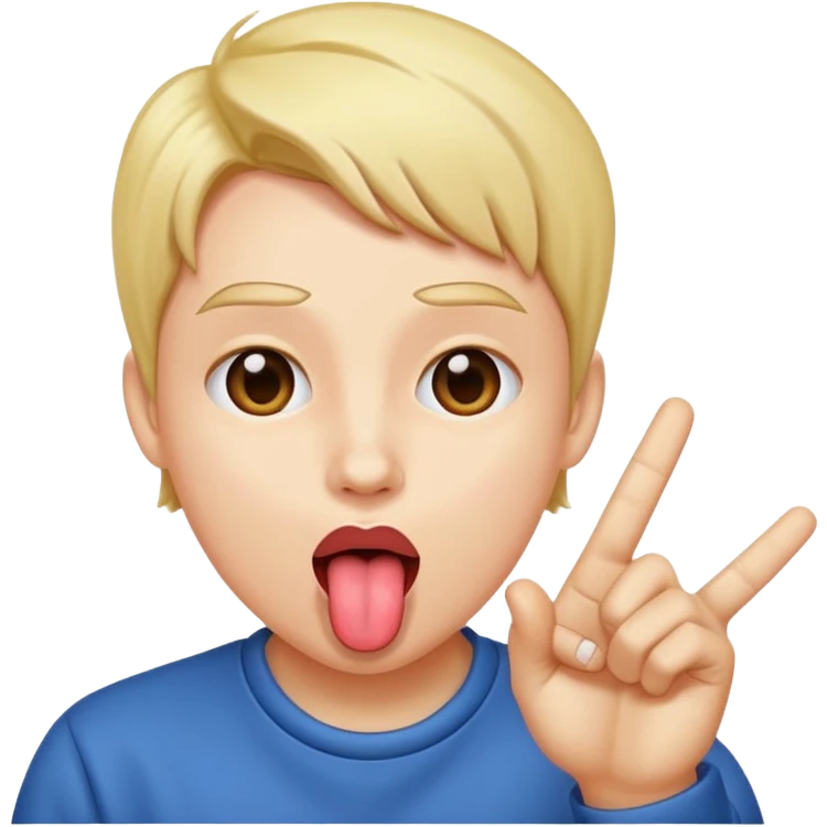 sticking tongue out and flipping off emoji