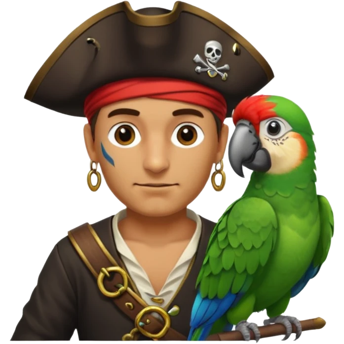 pirate and parrot emoji