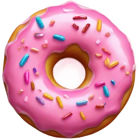 Hint pink donut with glitter and sprinkles  emoji