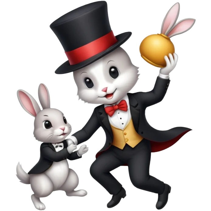 pulling a rabbit out of a hat emoji
