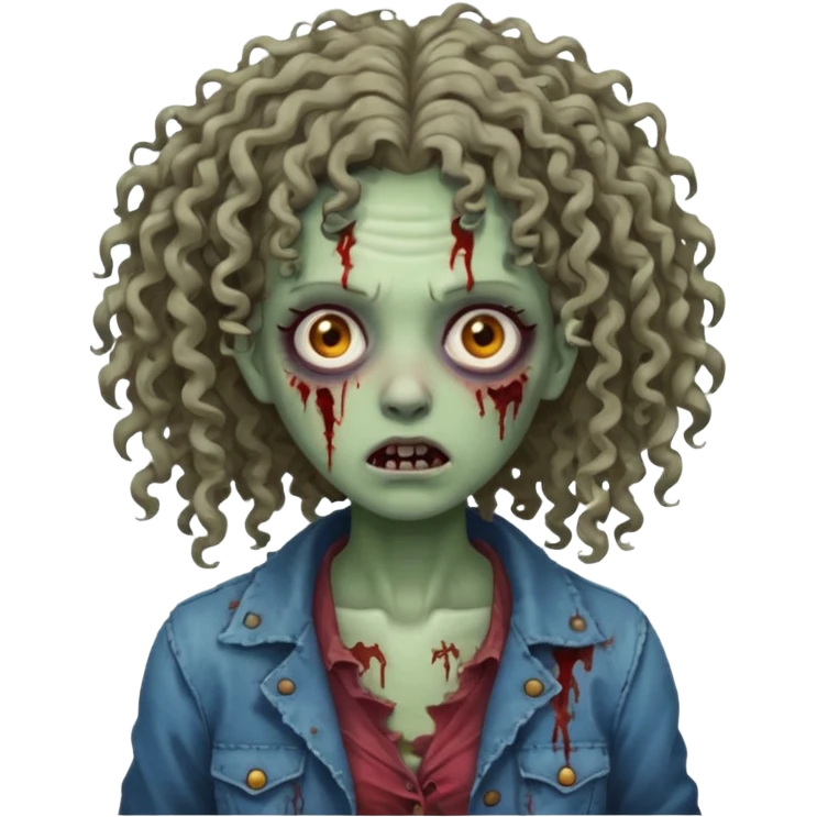 Zombie mulher de cabelo cacheado  emoji