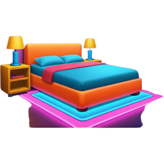room decorated with neon lights emoji