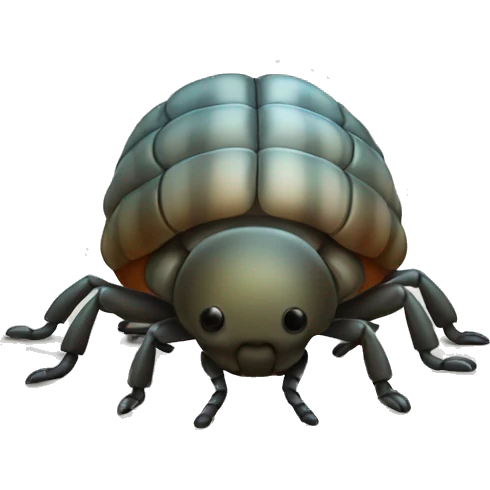 a rolled up pillbug emoji