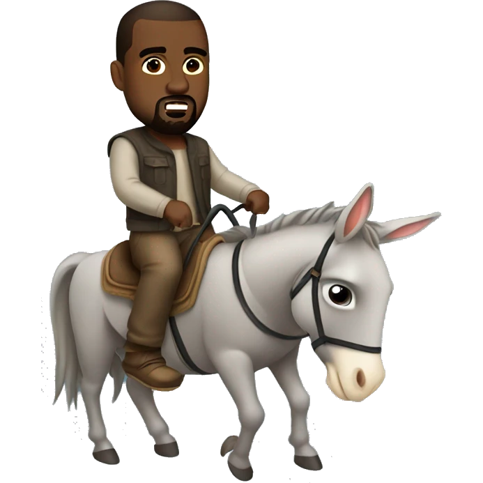 kanye west riding a donkey emoji