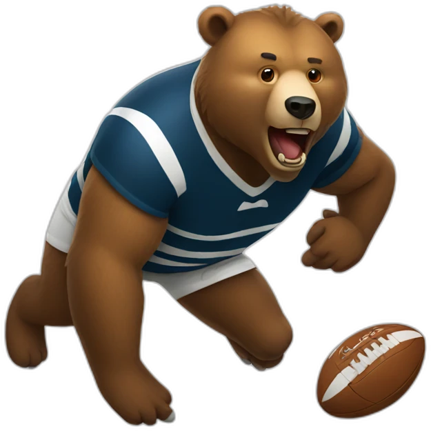bear playing rugby emoji