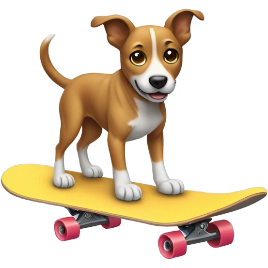 Dog riding a skateboard  emoji