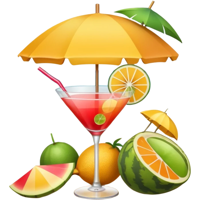 beach cocktail emoji, with a cocktail umbrella emoji