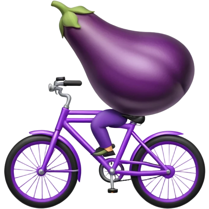 Eggplant riding a bike  emoji