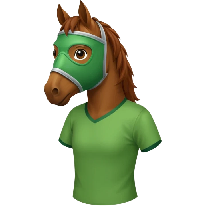 horse with green mask and shirt emoji