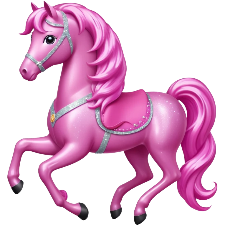 a pink barbie sparkling horse emoji emoji
