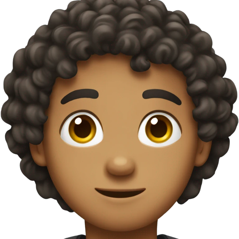 Hispanic boy with curly hair emoji
