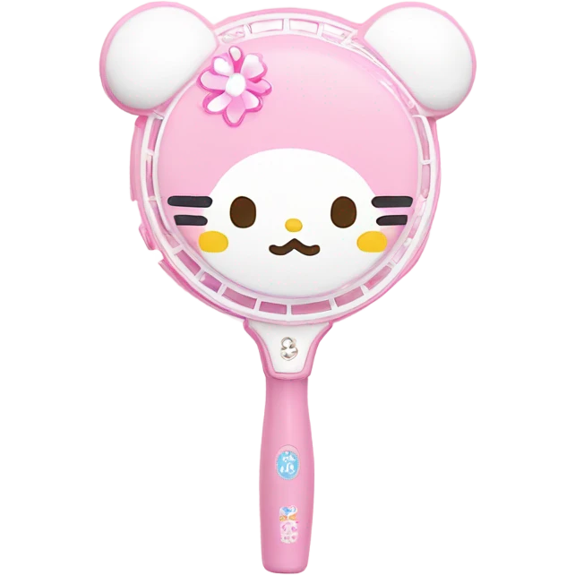 pink white light melody sanrio cute Handheld fan emoji