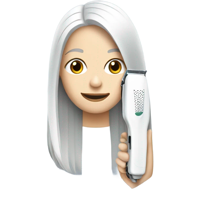 White hair straightener  emoji