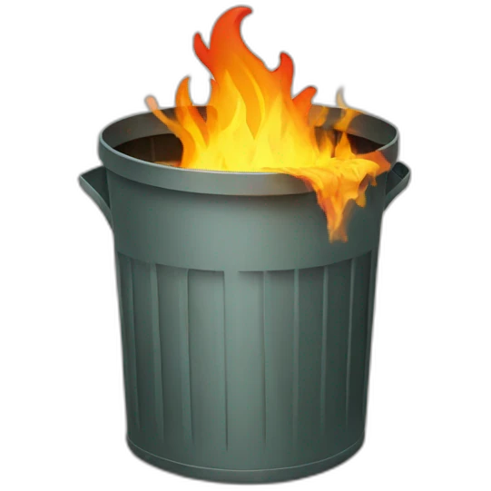 trash can on fire emoji