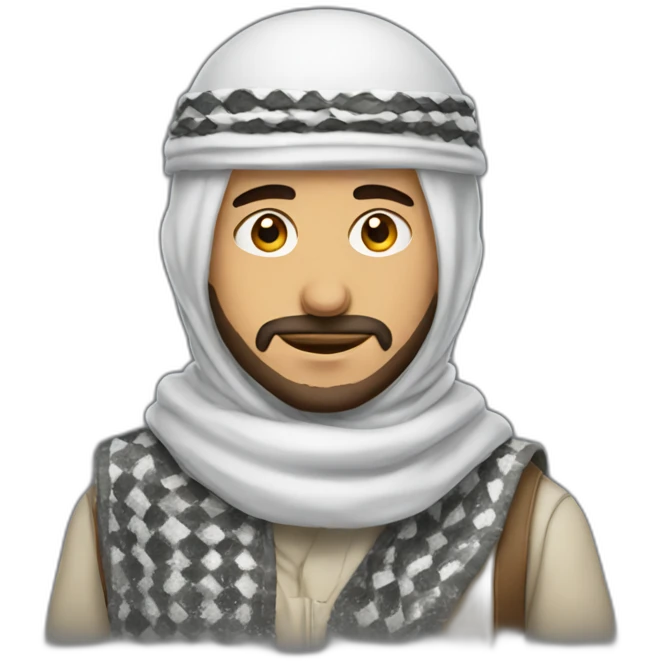 Arab guy with a keffiyeh on emoji