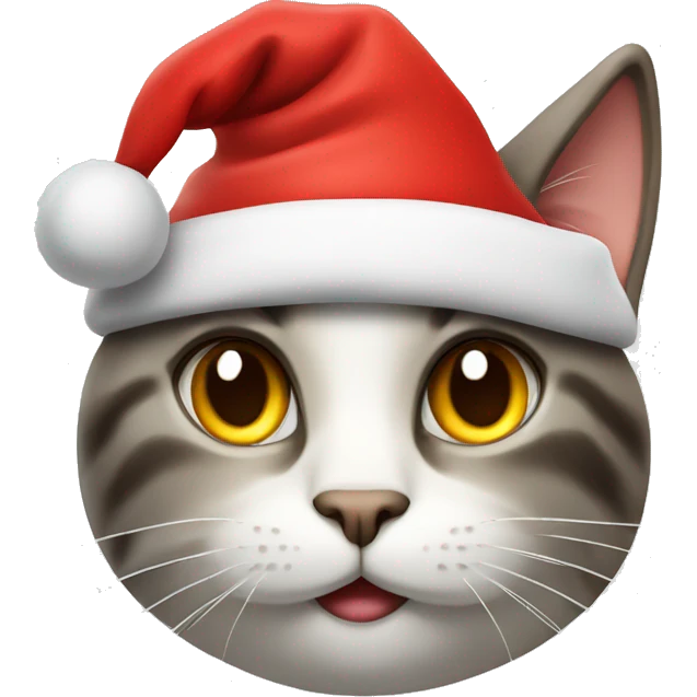 Cat wearing a Santa hat thumbs up  emoji