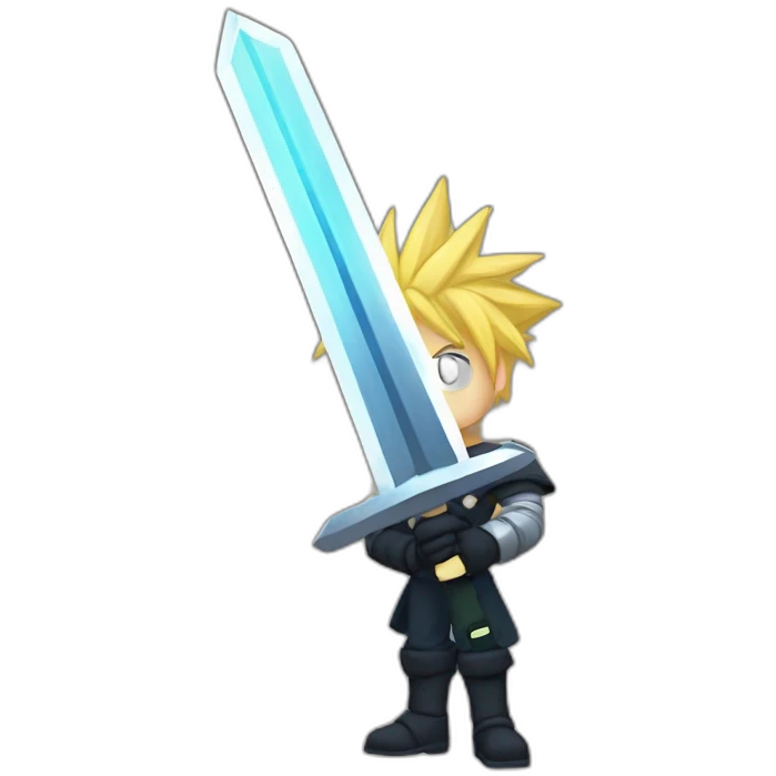 cloud strife with buster sword emoji