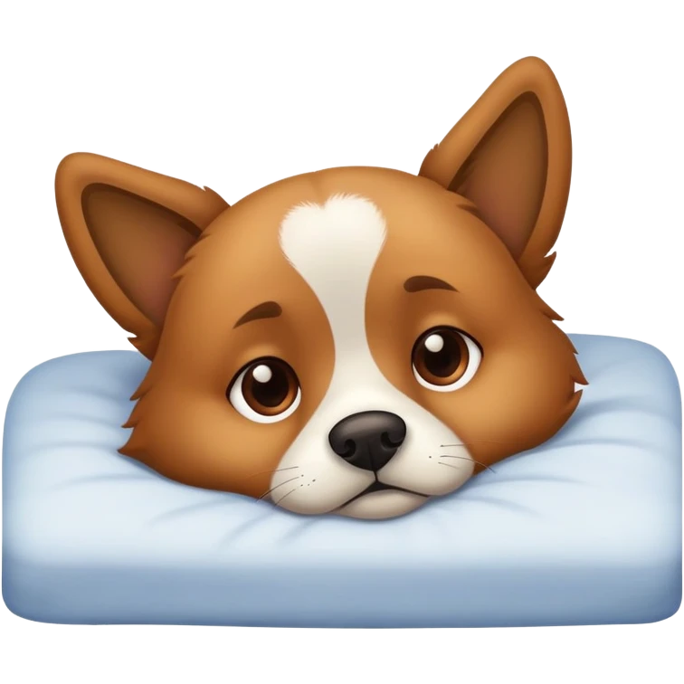 Sad dog on a bed emoji