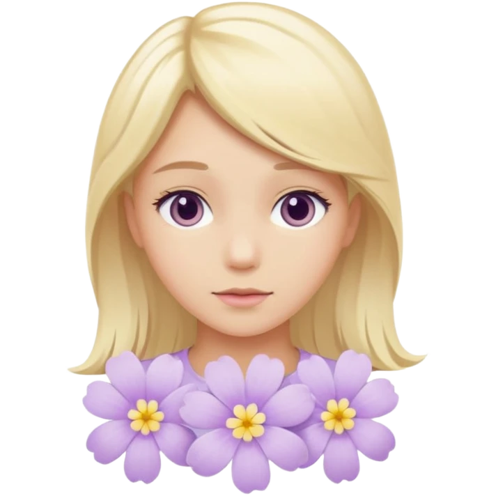 pastel lilac flower worn in blonde hair emoji