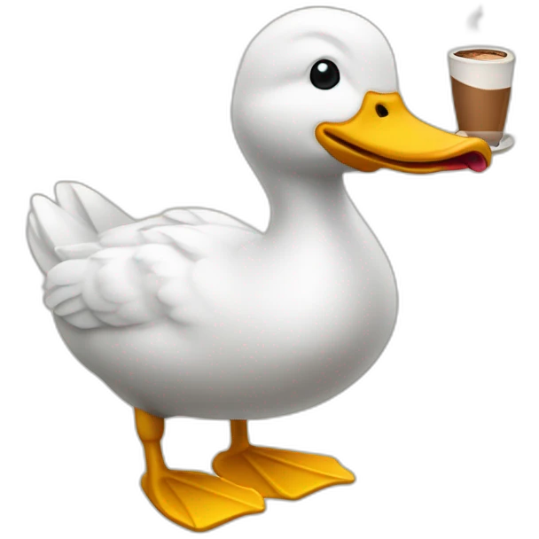 Canard qui boit un café emoji