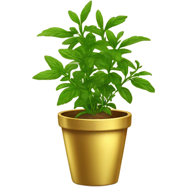 Herb in gold pot emoji