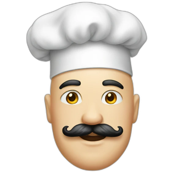 Bald chef moustache tattoos emoji