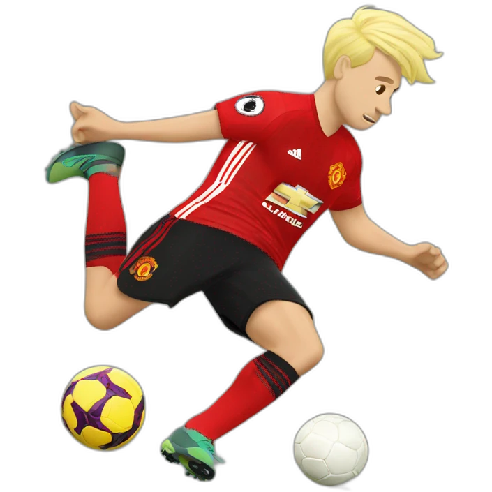 blonde manchester united player kicking emoji