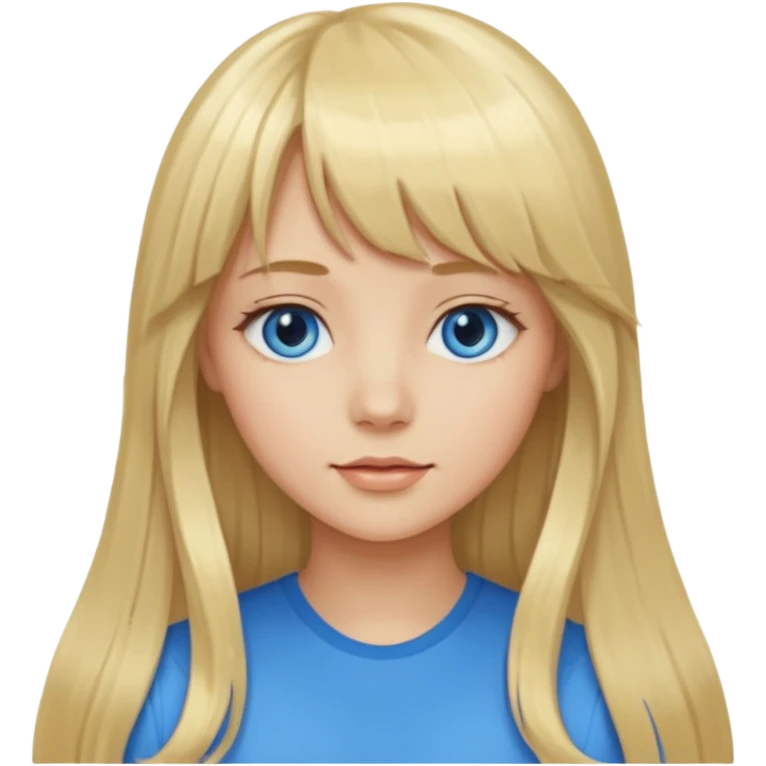 Girl long flowing blonde hair With BANGS emoji