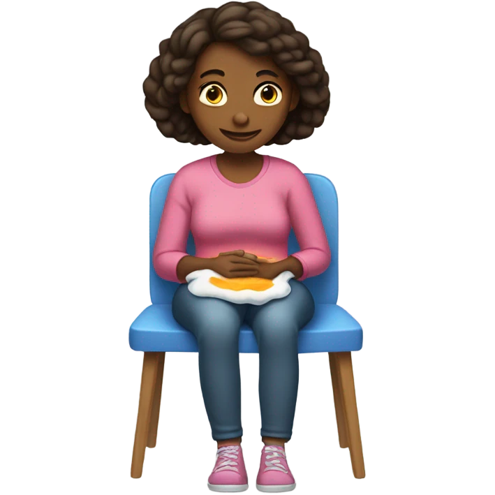 Girl with heating pad  emoji