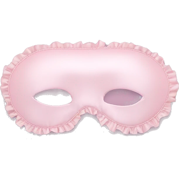 Light pink Frilly satin sleep mask no eyes emoji