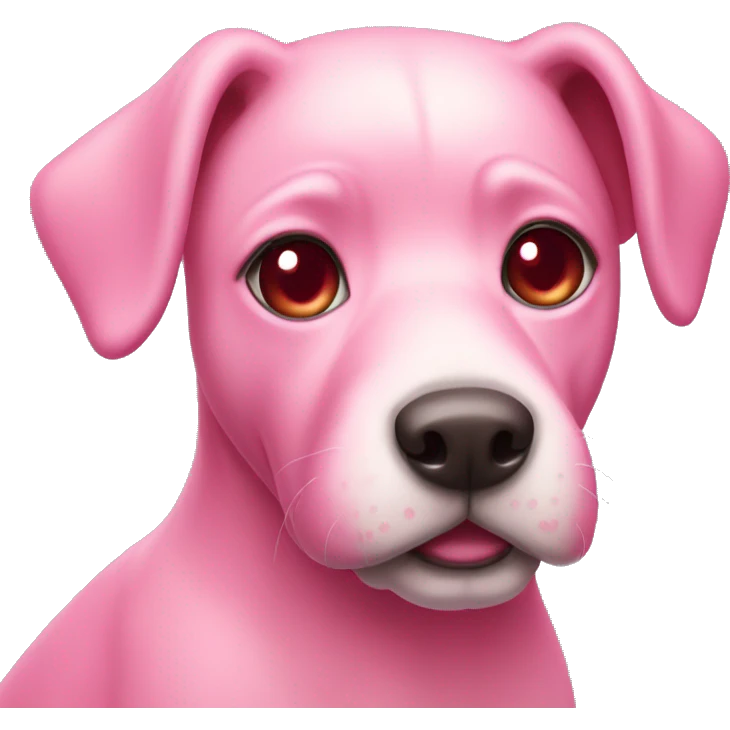 pink dog with heart eyes emoji