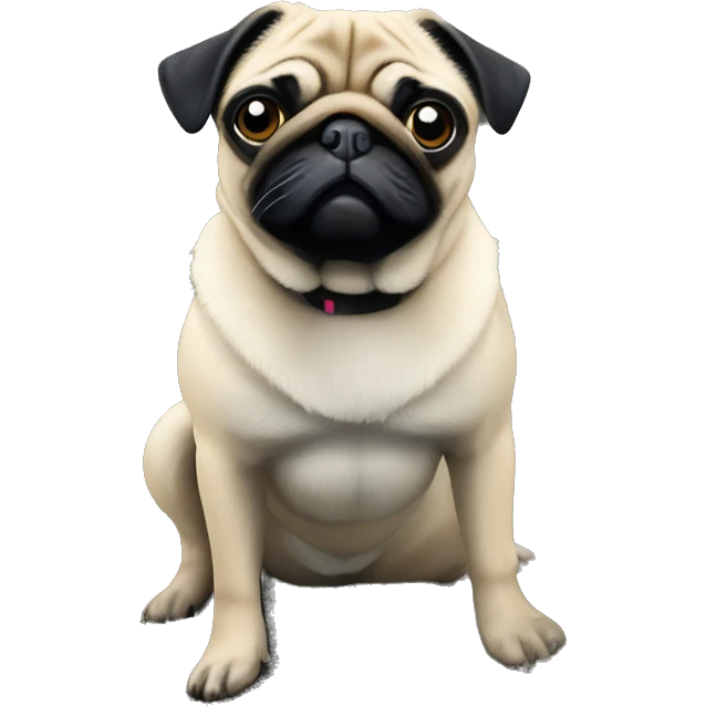 Pug on a Northern California rugged beach emoji